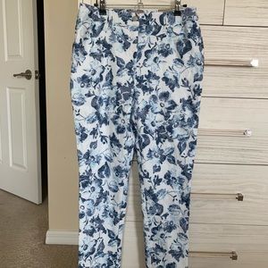 Jacquard slim ankle pants